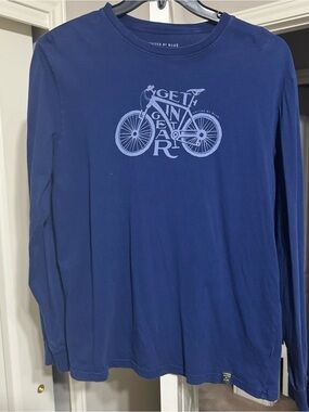 United By Blue Men’s Long Sleeve Navy Tee with Bicycle Graphic